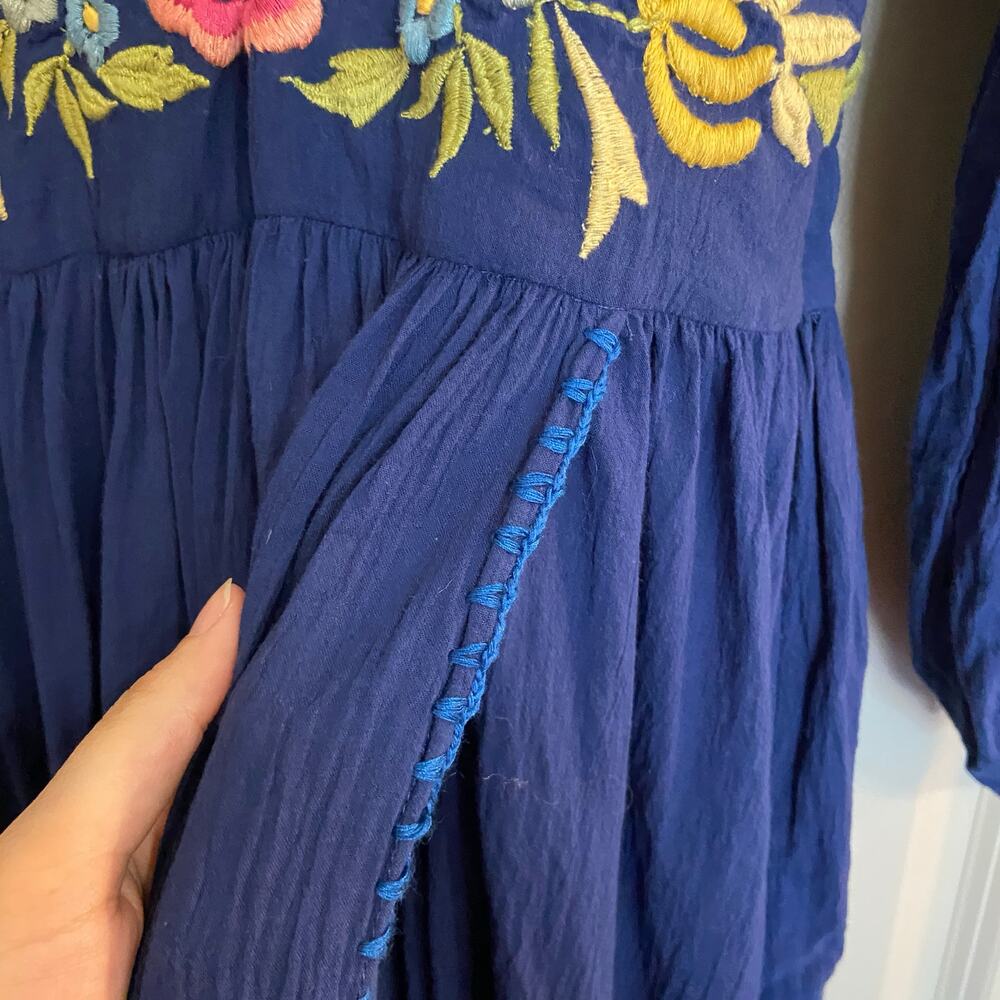 Chasing Unicorns Women's Size Small Blue Running Down A Dream Maxi Dress - Picture 7 of 12